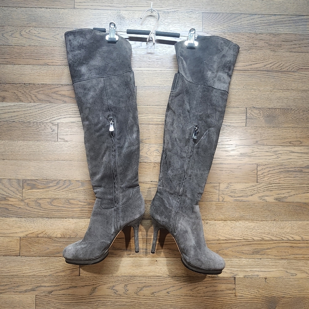 BCBG MAXAZRIA VALERIE 1 SUEDE LEATHER OVER THE KNEE TALL BOOTS WOMEN US 9.5
